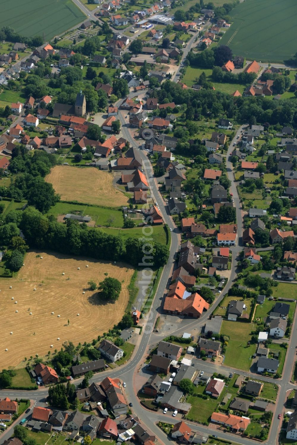 Aerial image Apelern - Village core in Apelern in the state Lower Saxony