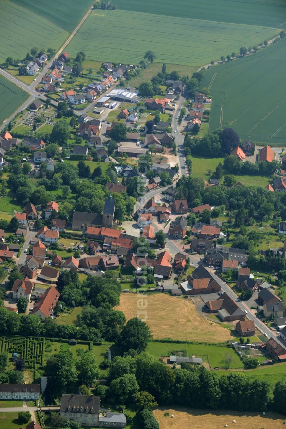 Aerial photograph Apelern - Village core in Apelern in the state Lower Saxony