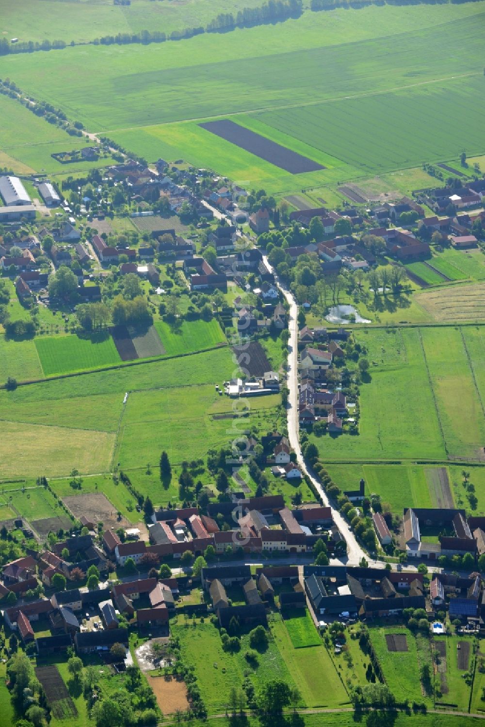 Aerial image Bardenitz, Treuenbrietzen - Village core in Bardenitz, Treuenbrietzen in the state Brandenburg