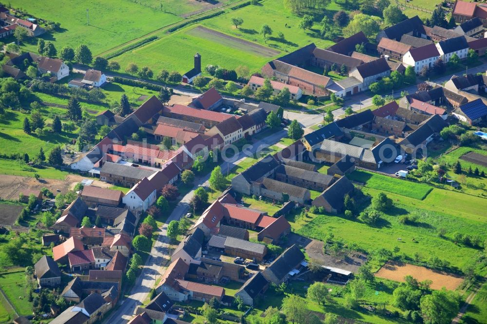 Bardenitz, Treuenbrietzen from above - Village core in Bardenitz, Treuenbrietzen in the state Brandenburg