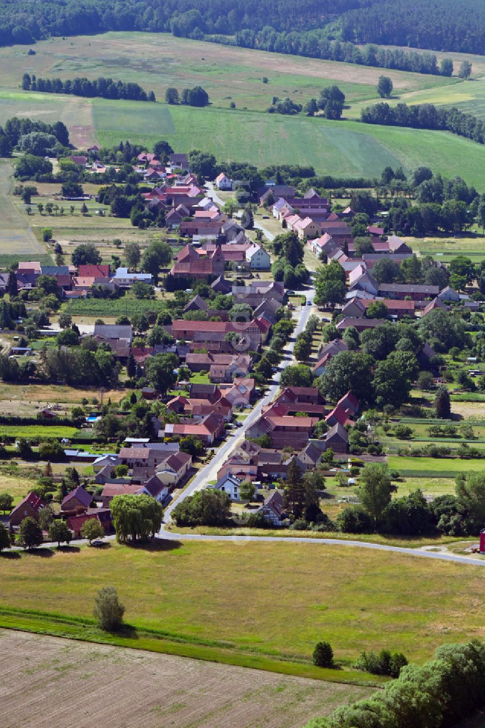 Aerial photograph Treuenbrietzen - Village core in Bardenitz, Treuenbrietzen in the state Brandenburg