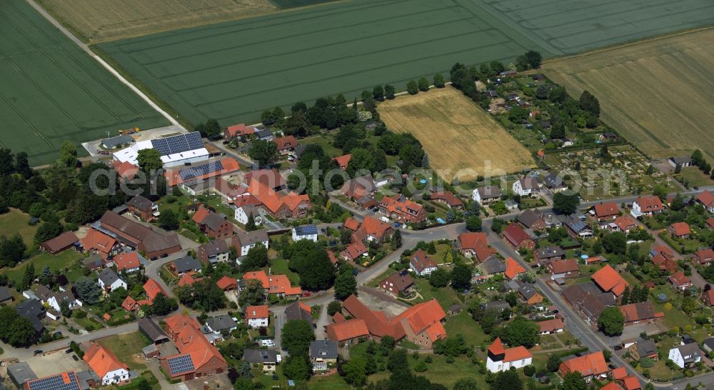 Barsinghausen from above - Village core in Barsinghausen in the state Lower Saxony