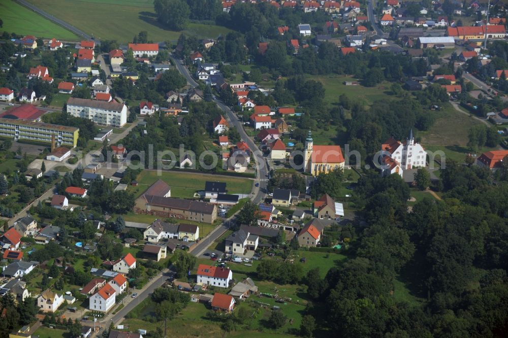 Belgershain from the bird's eye view: Village core in Belgershain in the state Saxony