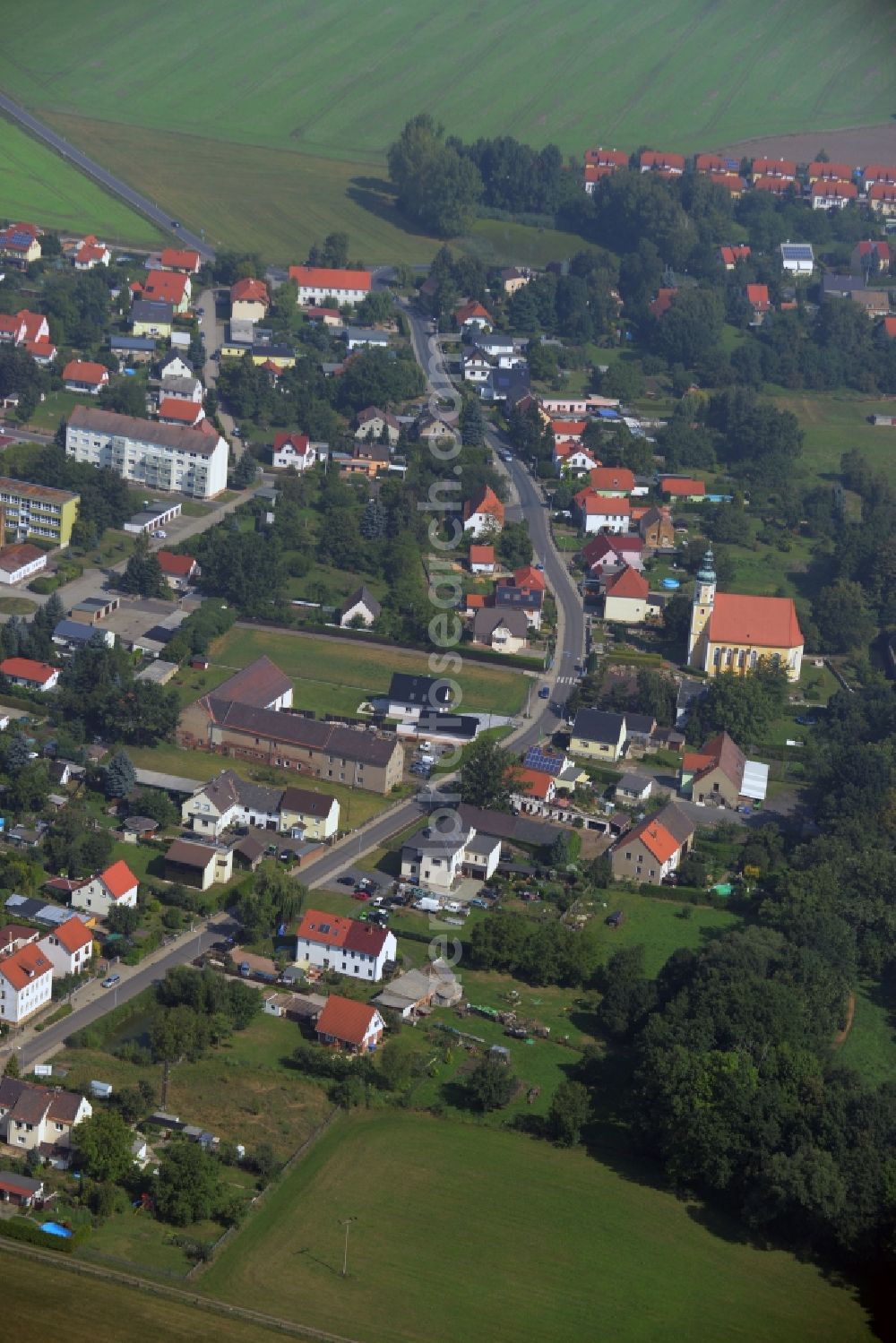 Aerial image Belgershain - Village core in Belgershain in the state Saxony