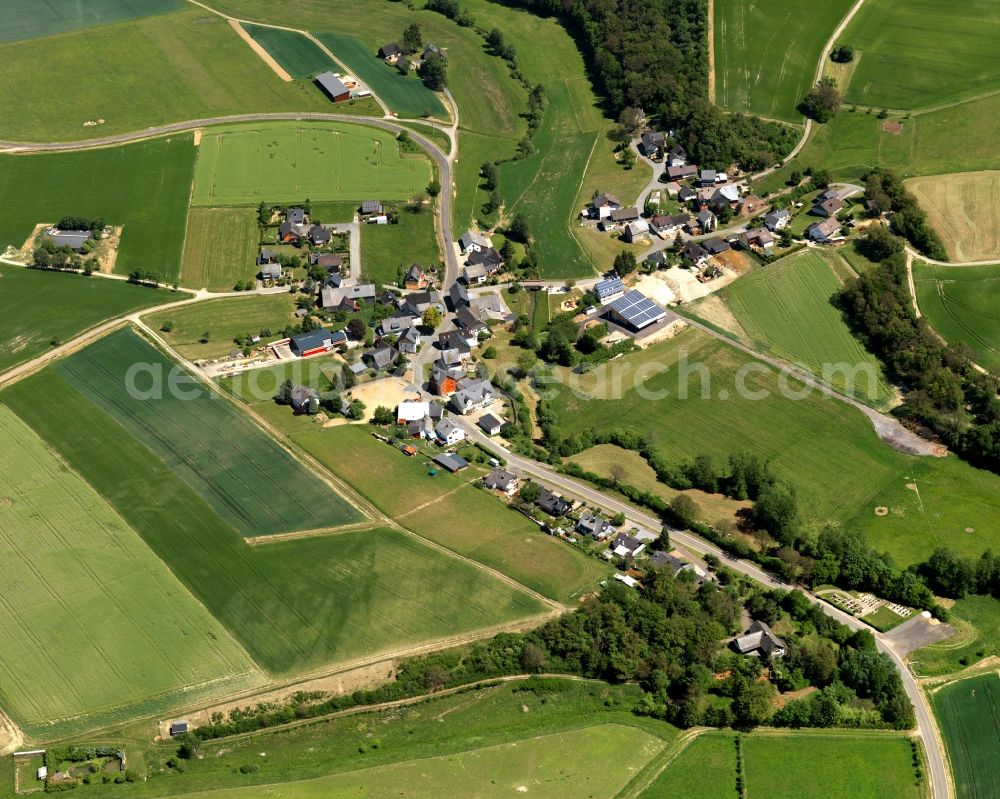 Bergenhausen from the bird's eye view: Village core in Bergenhausen in the state Rhineland-Palatinate