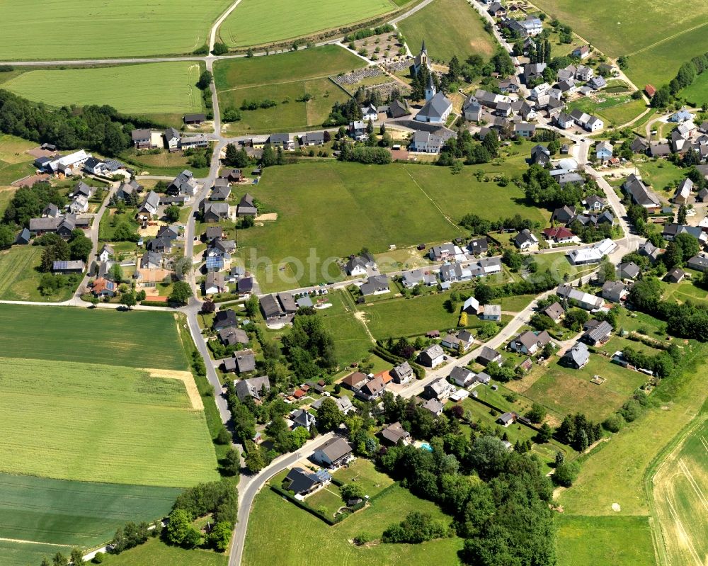 Biebern from the bird's eye view: Village core in Biebern in the state Rhineland-Palatinate