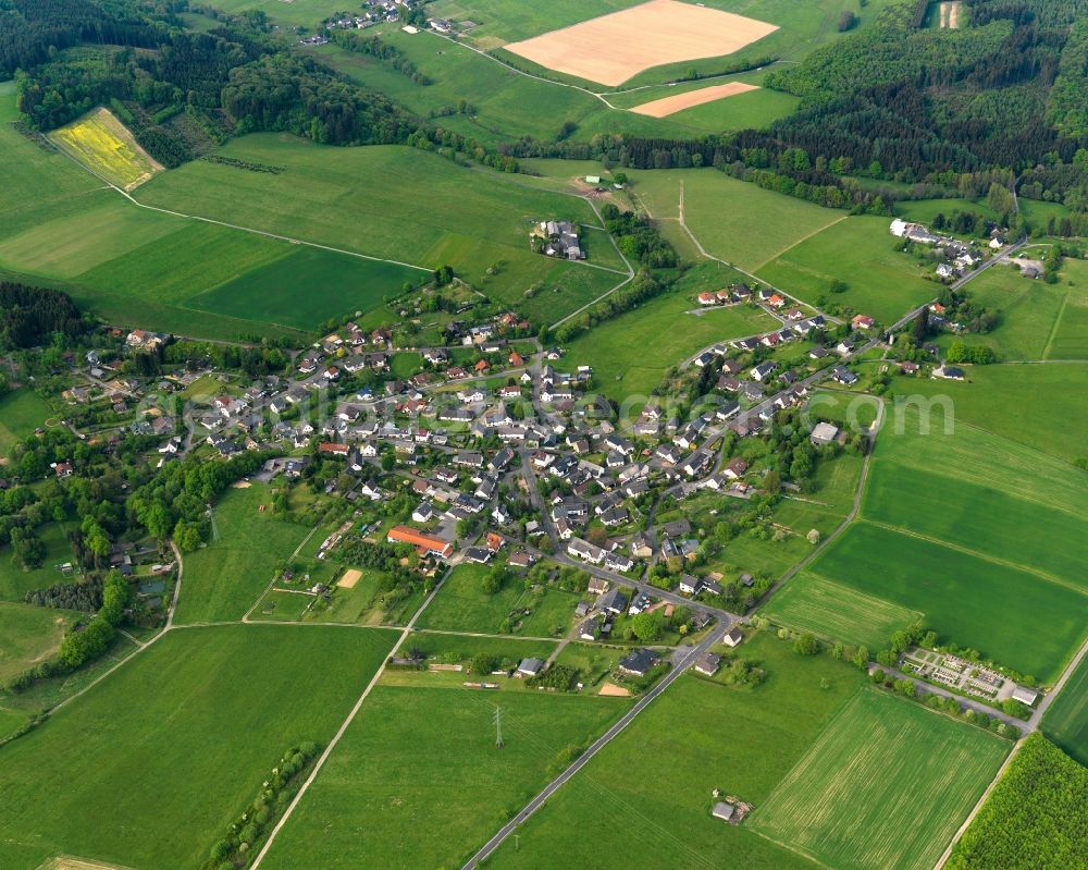 Borod from the bird's eye view: Village core in Borod in the state Rhineland-Palatinate