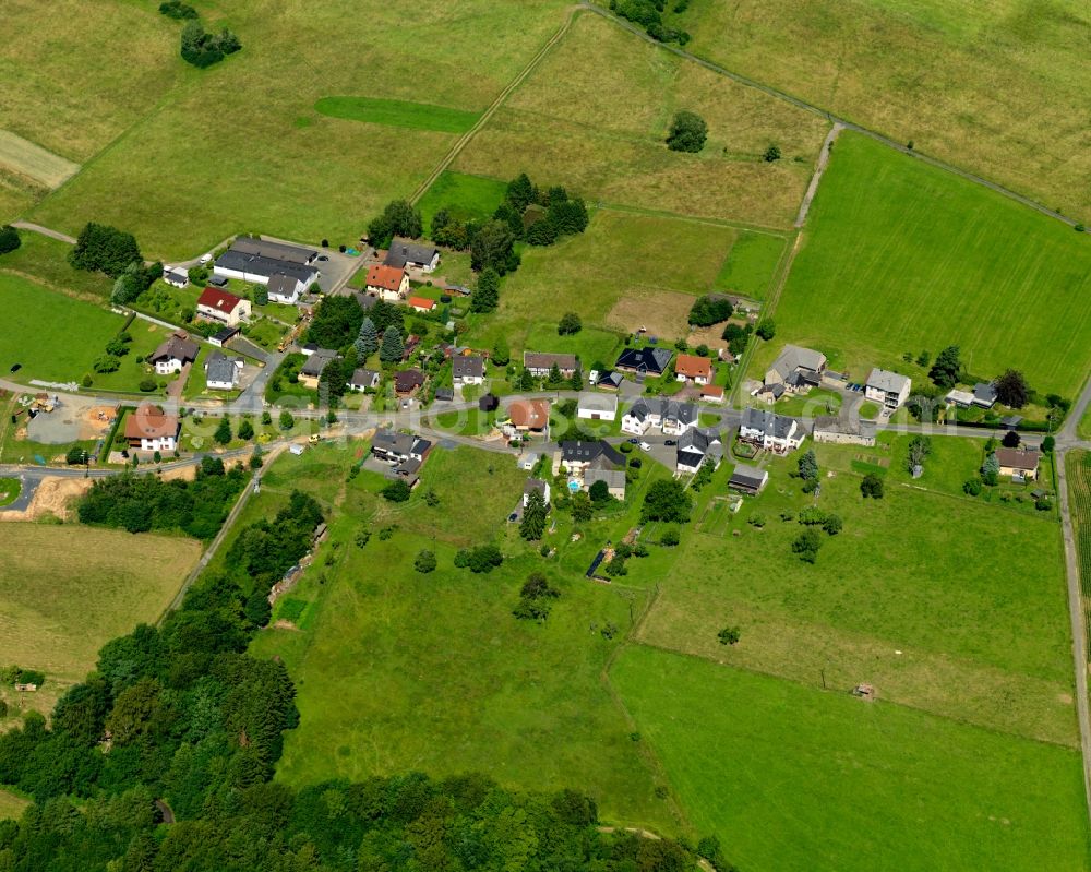 Aerial image Brüchen, Neustadt (Wied) - Village core in Bruechen, Neustadt (Wied) in the state Rhineland-Palatinate