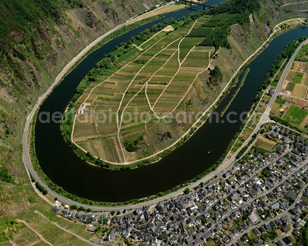 Aerial image Bremm - Village core of in Bremm in the state Rhineland-Palatinate