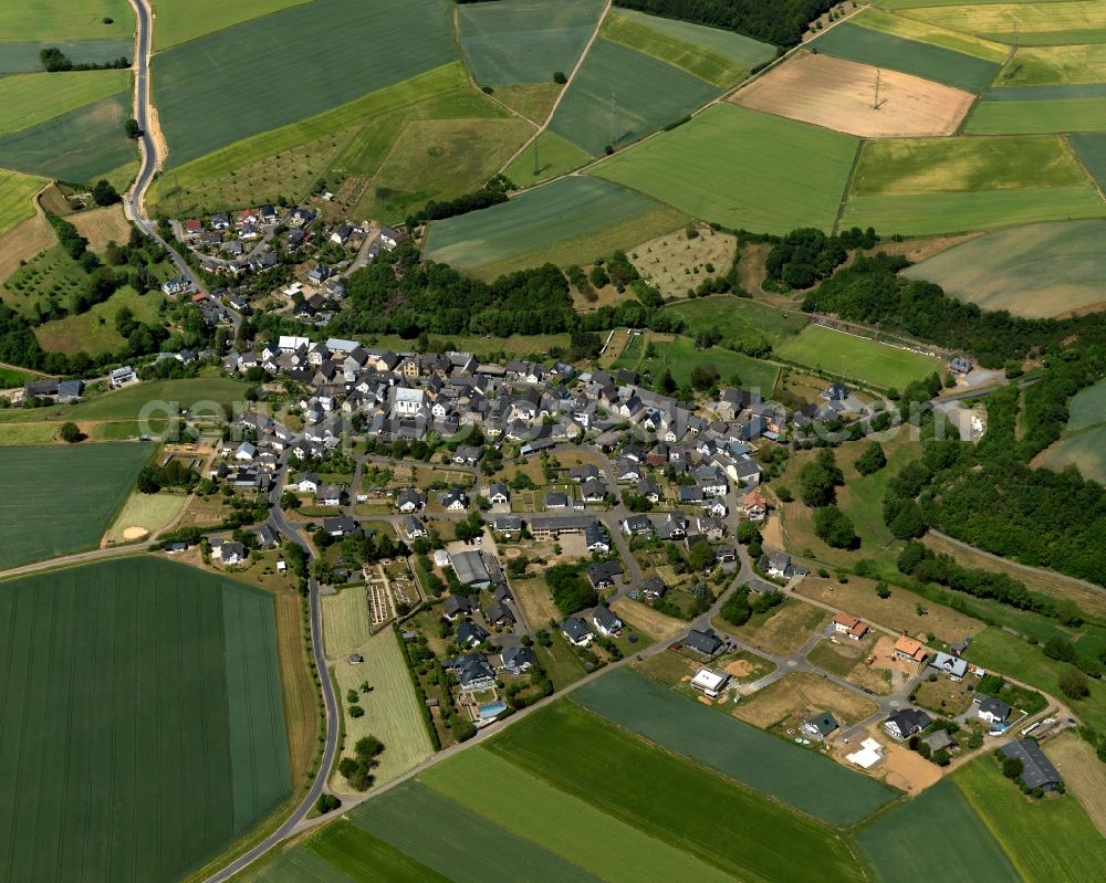 Aerial image Brohl - Village core of in Brohl in the state Rhineland-Palatinate