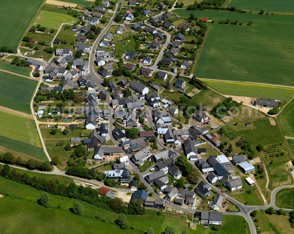 Bubach from above - Village core in Bubach in the state Rhineland-Palatinate