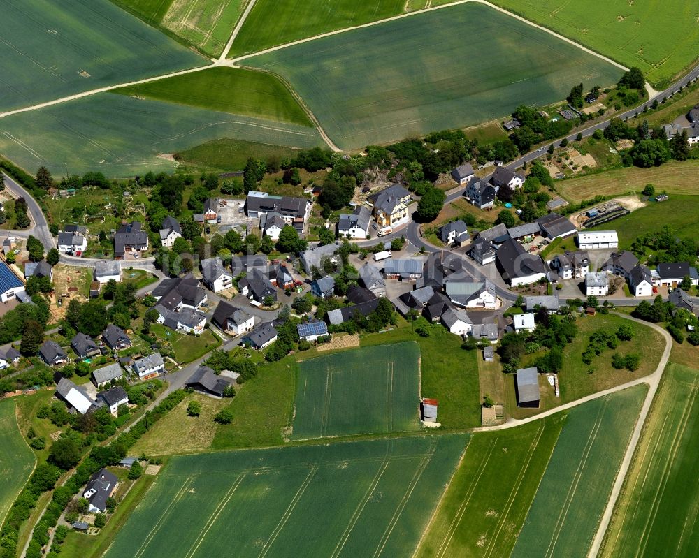 Aerial photograph Budenbach - Village core in Budenbach in the state Rhineland-Palatinate