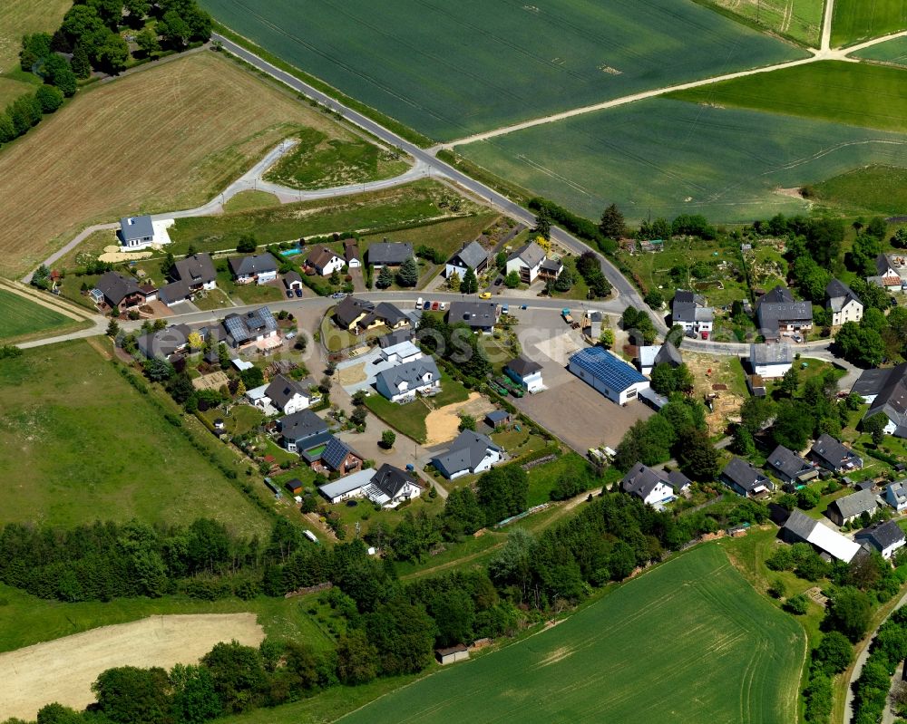 Budenbach from above - Village core in Budenbach in the state Rhineland-Palatinate