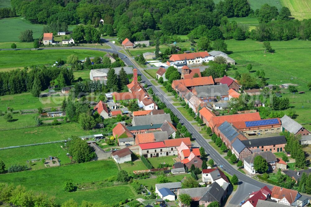 Wohlenberg from above - Village on the main road in L9 Wohlberg in the Altmark in Saxony-Anhalt