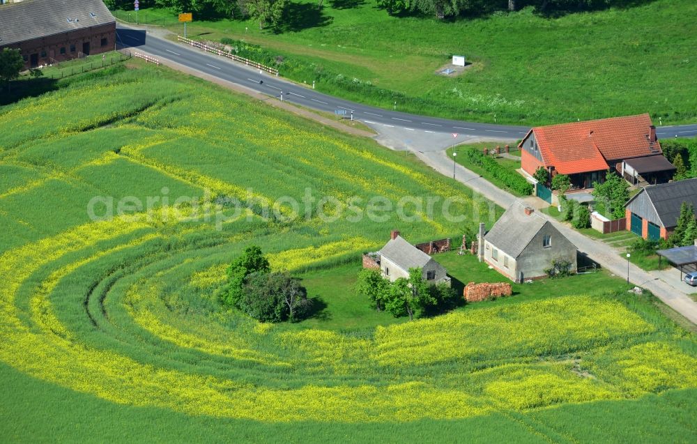 Wohlenberg from above - Village on the main road in L9 Wohlberg in the Altmark in Saxony-Anhalt