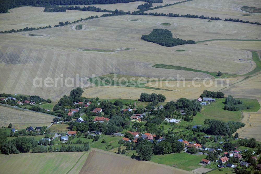 Carolinenhof from above - Village core in Carolinenhof in the state Mecklenburg - Western Pomerania