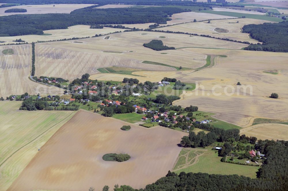 Aerial image Carolinenhof - Village core in Carolinenhof in the state Mecklenburg - Western Pomerania