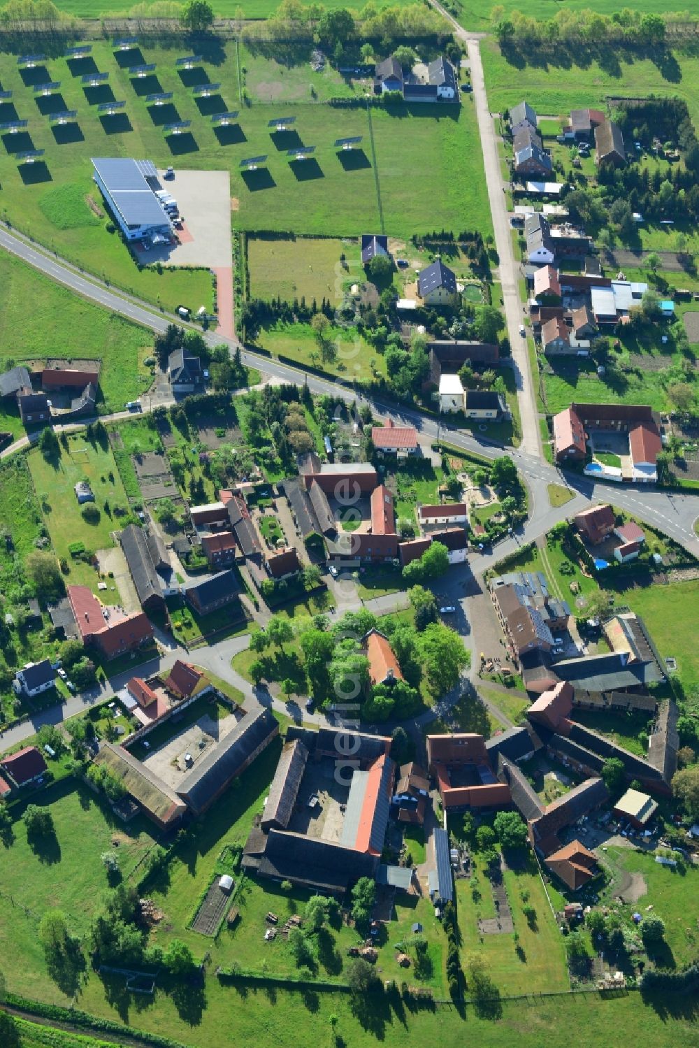 Aerial image Dietrichsdorf, Zahna-Elster - Village core in Dietrichsdorf, Zahna-Elster in the state Saxony-Anhalt