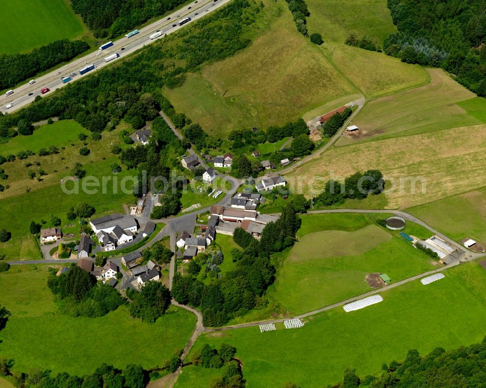 Dinkelbach, Neustadt (Wied) from above - Village core in Dinkelbach, Neustadt (Wied) in the state Rhineland-Palatinate