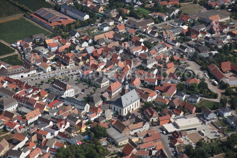 Aerial image Dirmstein - Village core in Dirmstein in the state Rhineland-Palatinate