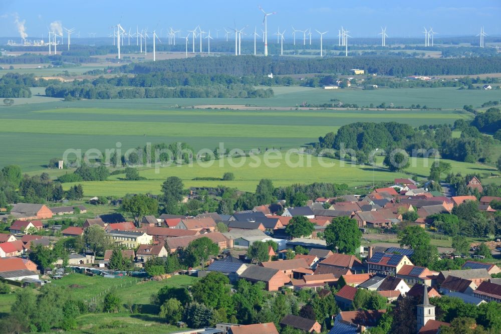 Dossow, Wittstock/Dosse from the bird's eye view: Village core in Dossow, Wittstock/Dosse in the state Brandenburg