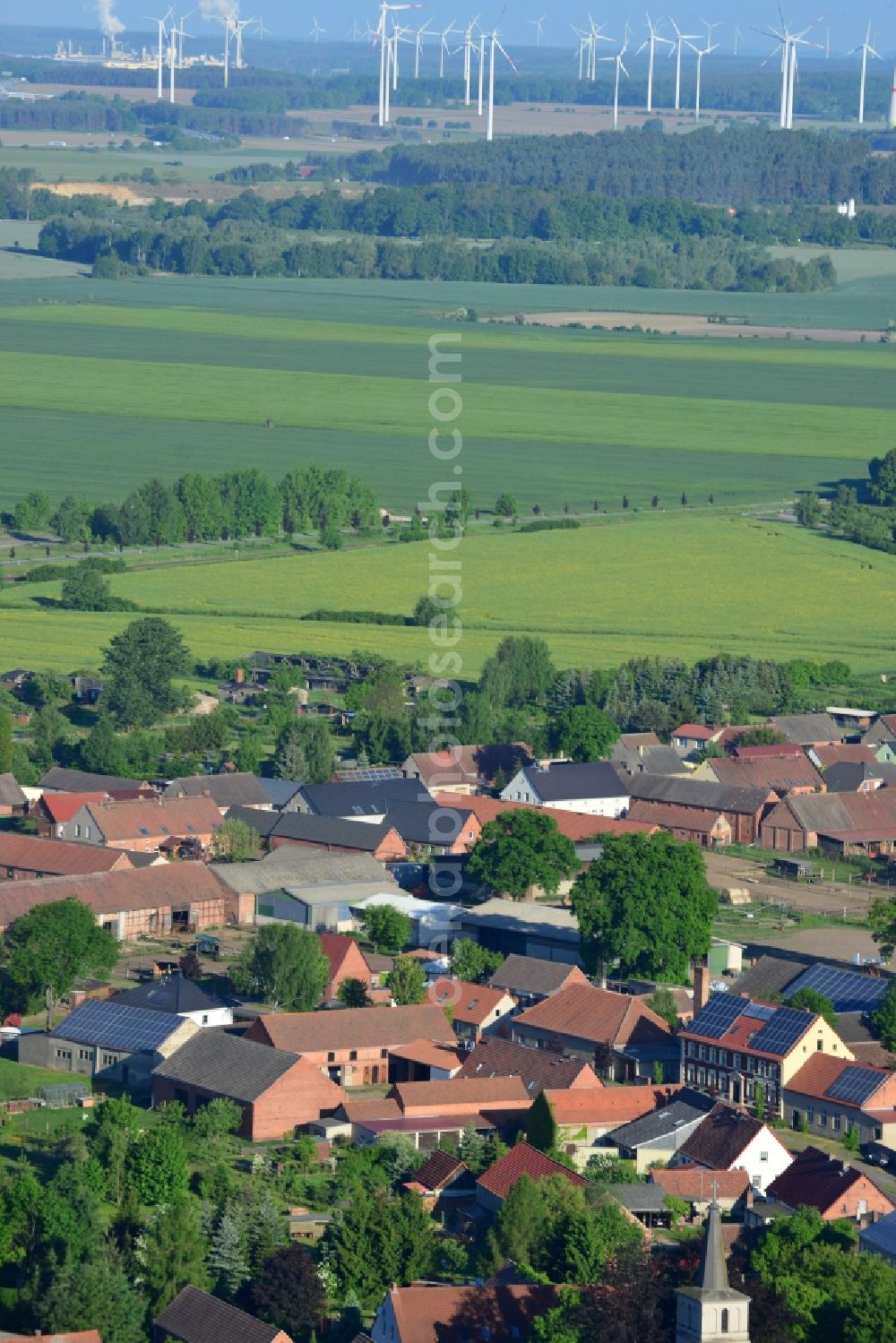 Aerial image Dossow, Wittstock/Dosse - Village core in Dossow, Wittstock/Dosse in the state Brandenburg