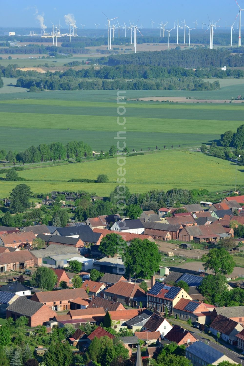 Aerial photograph Dossow, Wittstock/Dosse - Village core in Dossow, Wittstock/Dosse in the state Brandenburg