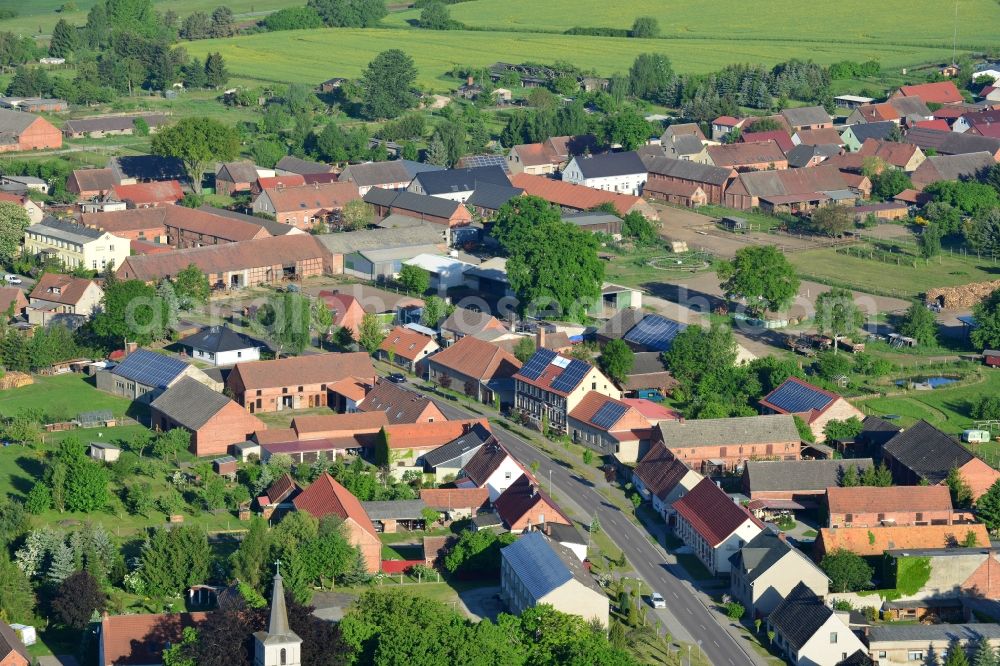 Dossow, Wittstock/Dosse from the bird's eye view: Village core in Dossow, Wittstock/Dosse in the state Brandenburg