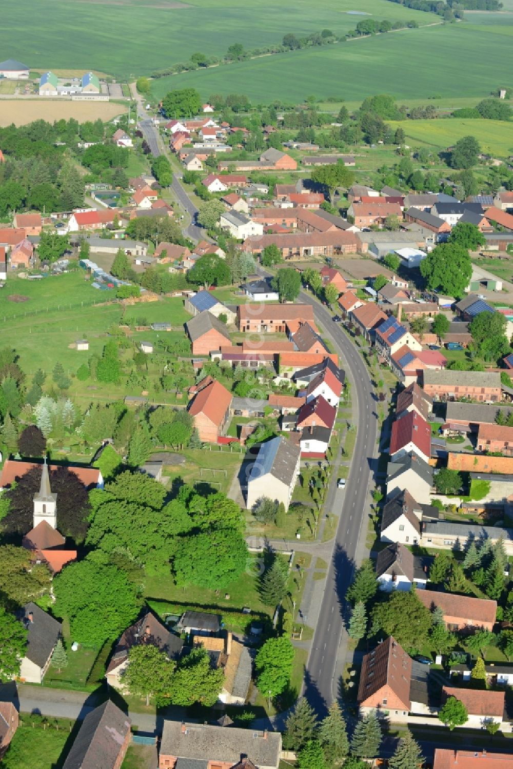 Aerial image Dossow, Wittstock/Dosse - Village core in Dossow, Wittstock/Dosse in the state Brandenburg