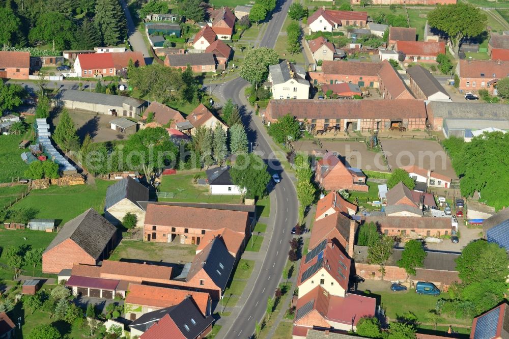 Dossow, Wittstock/Dosse from the bird's eye view: Village core in Dossow, Wittstock/Dosse in the state Brandenburg