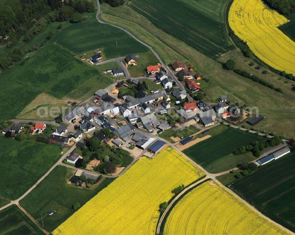 Ehr from the bird's eye view: Village core in Ehr in the state Rhineland-Palatinate