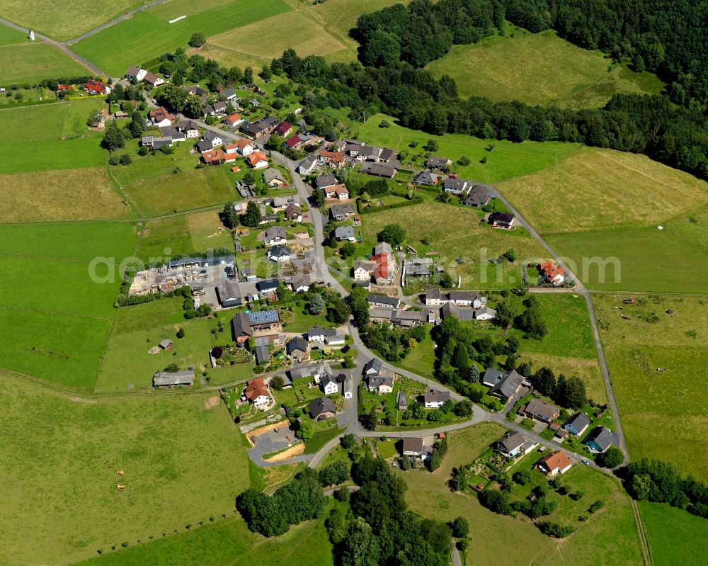 Aerial photograph Ehrenberg, Neustadt (Wied) - Village core in Ehrenberg, Neustadt (Wied) in the state Rhineland-Palatinate