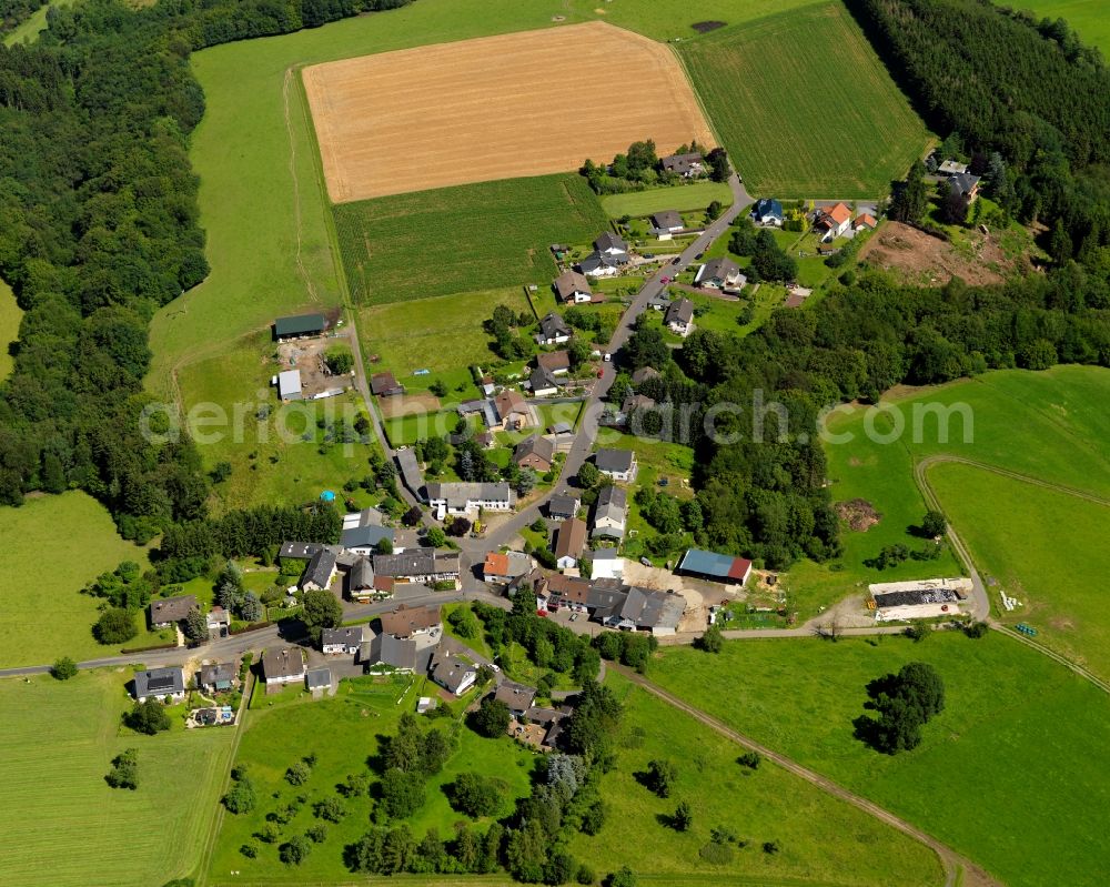 Ellenberg from above - Village core in Ellenberg in the state Rhineland-Palatinate