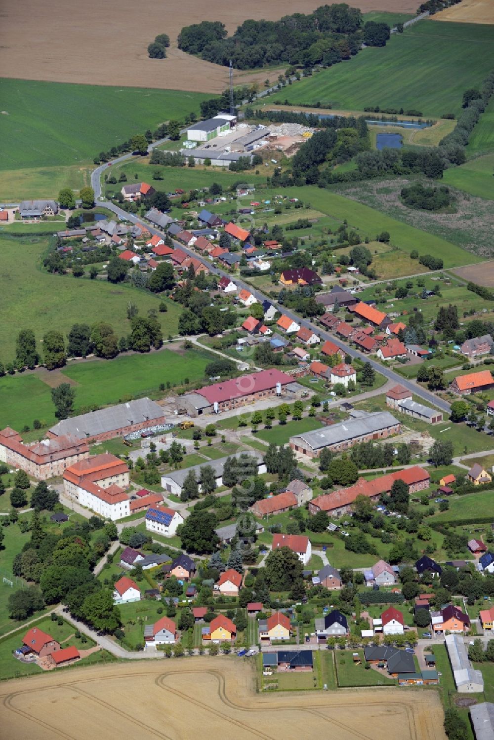 Faulenrost from above - Village core in Faulenrost in the state Mecklenburg - Western Pomerania