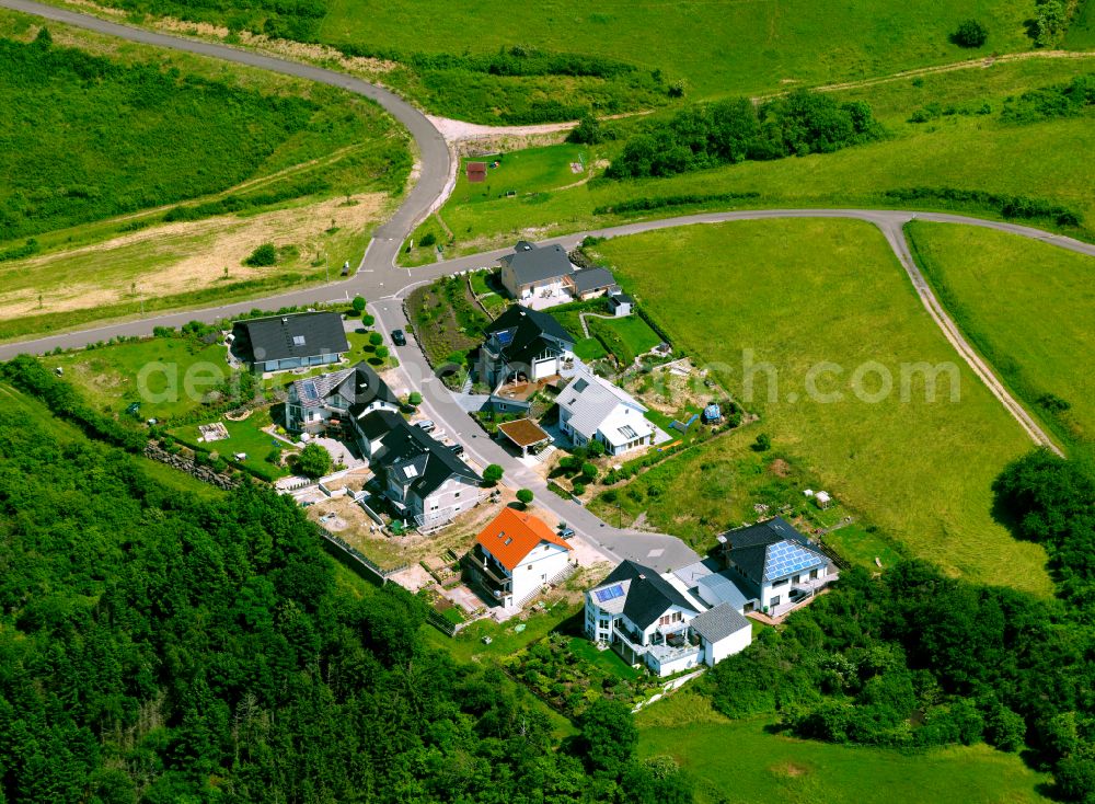 Aerial image Alsenz - Agricultural land and field boundaries surround the settlement area of the village in Alsenz in the state Rhineland-Palatinate, Germany