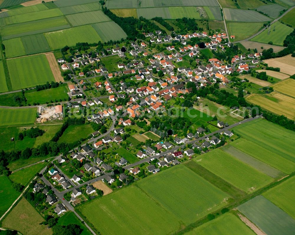 Aerial image Benterode - Agricultural land and field boundaries surround the settlement area of the village in Benterode in the state Lower Saxony, Germany