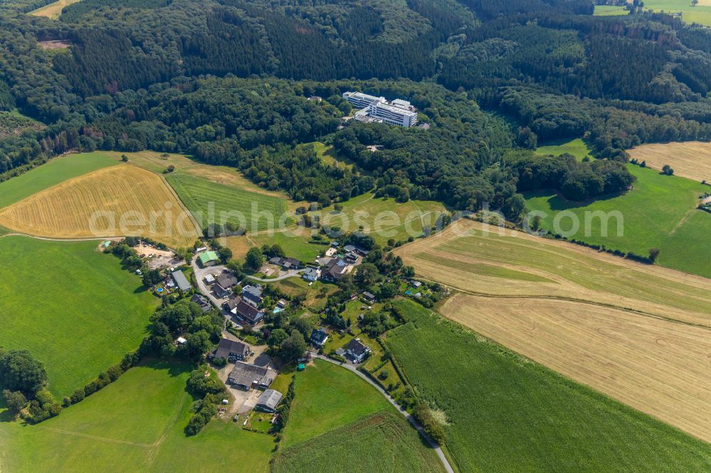 Aerial photograph Ennepetal - Agricultural land and field boundaries surround the settlement area of the village in Ennepetal in the state North Rhine-Westphalia, Germany