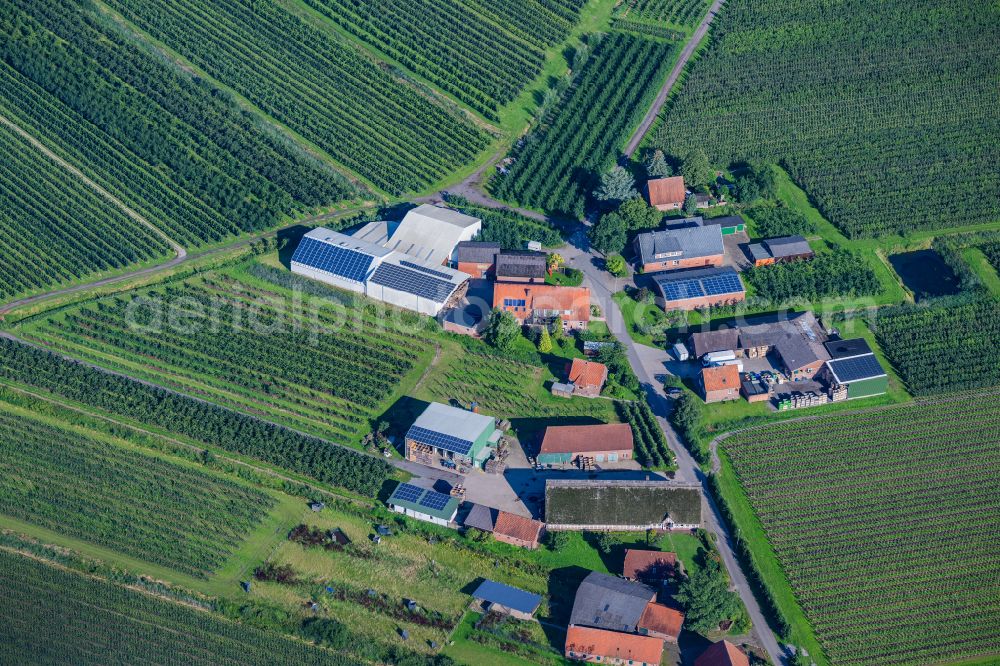 Aerial image Gehrden - Agricultural land and field boundaries surround the settlement area of the village in Gehrden in the state Lower Saxony, Germany