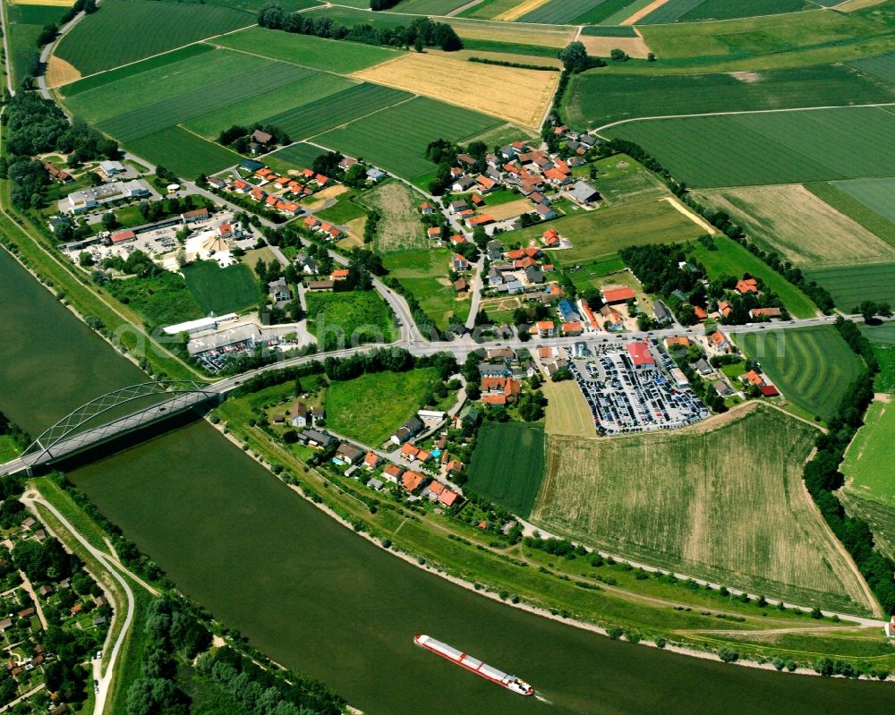 Hornstorf from the bird's eye view: Agricultural land and field boundaries surround the settlement area of the village in Hornstorf in the state Bavaria, Germany