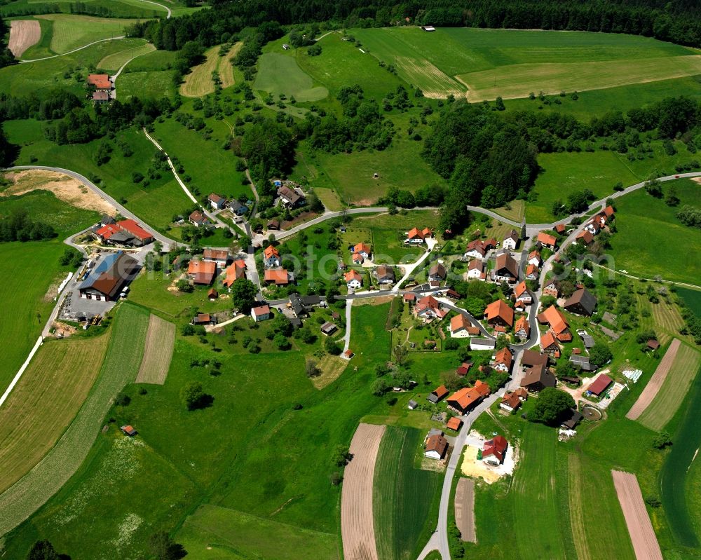 Aerial photograph Kapf - Agricultural land and field boundaries surround the settlement area of the village in Kapf in the state Baden-Wuerttemberg, Germany