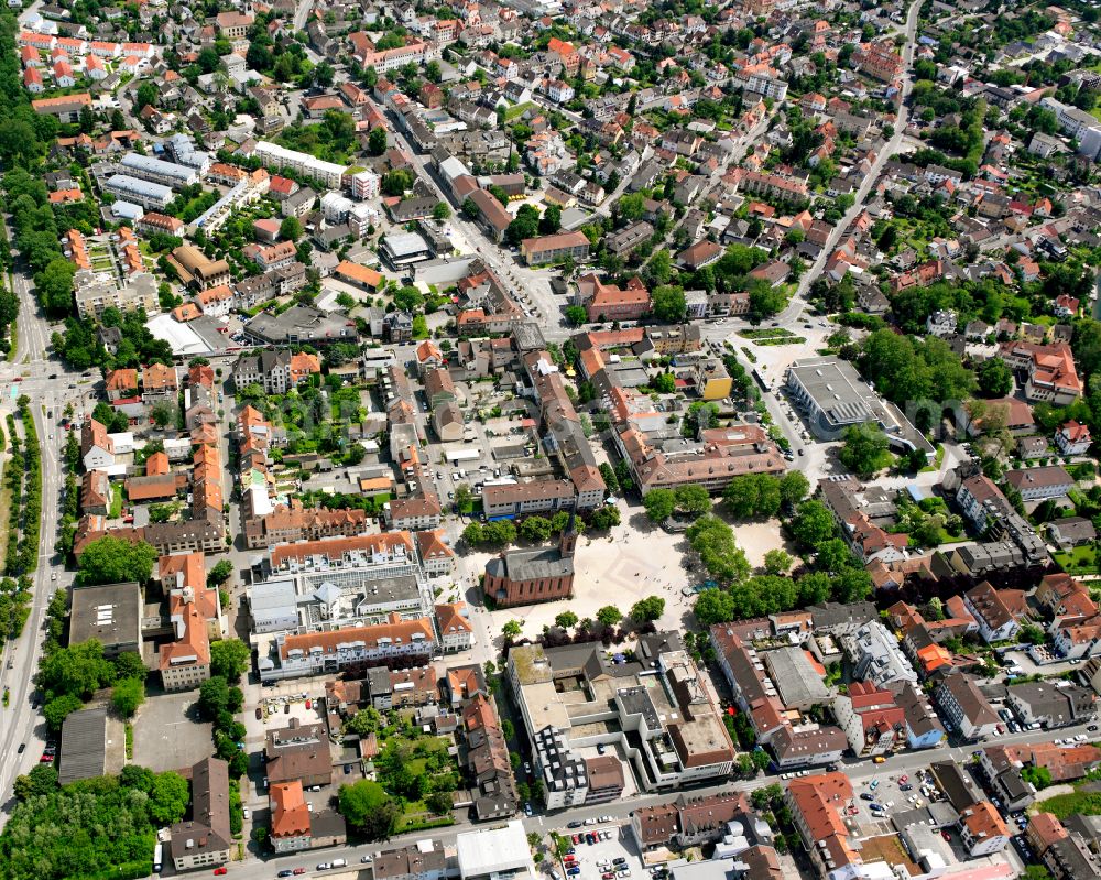 Aerial image Kronenhof - Agricultural land and field boundaries surround the settlement area of the village in Kronenhof in the state Baden-Wuerttemberg, Germany