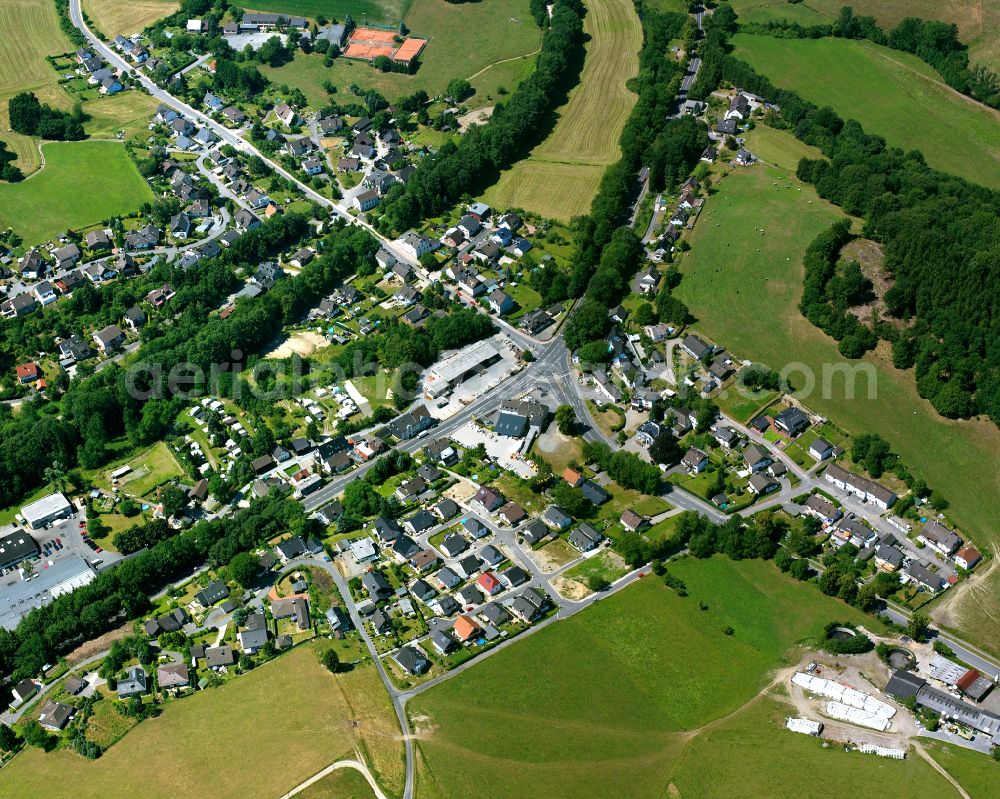 Aerial image Ohl - Agricultural land and field boundaries surround the settlement area of the village in Ohl in the state North Rhine-Westphalia, Germany