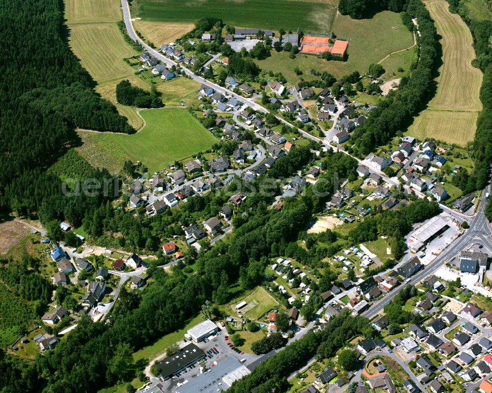 Aerial image Ohl - Agricultural land and field boundaries surround the settlement area of the village in Ohl in the state North Rhine-Westphalia, Germany