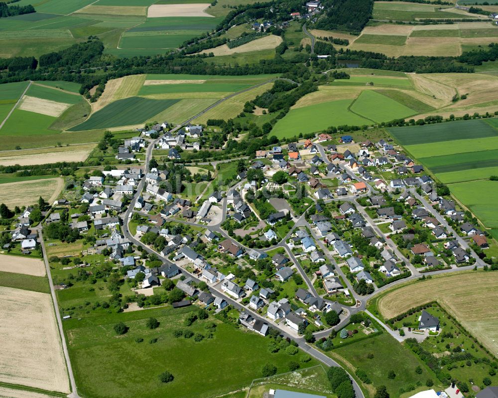 Aerial photograph Reifenthal - Agricultural land and field boundaries surround the settlement area of the village in Reifenthal in the state Rhineland-Palatinate, Germany