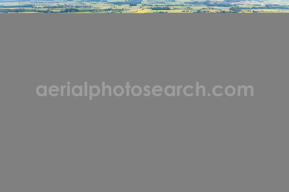 Soest from above - Agricultural land and field boundaries surround the settlement area of the village in Soest in the state North Rhine-Westphalia, Germany