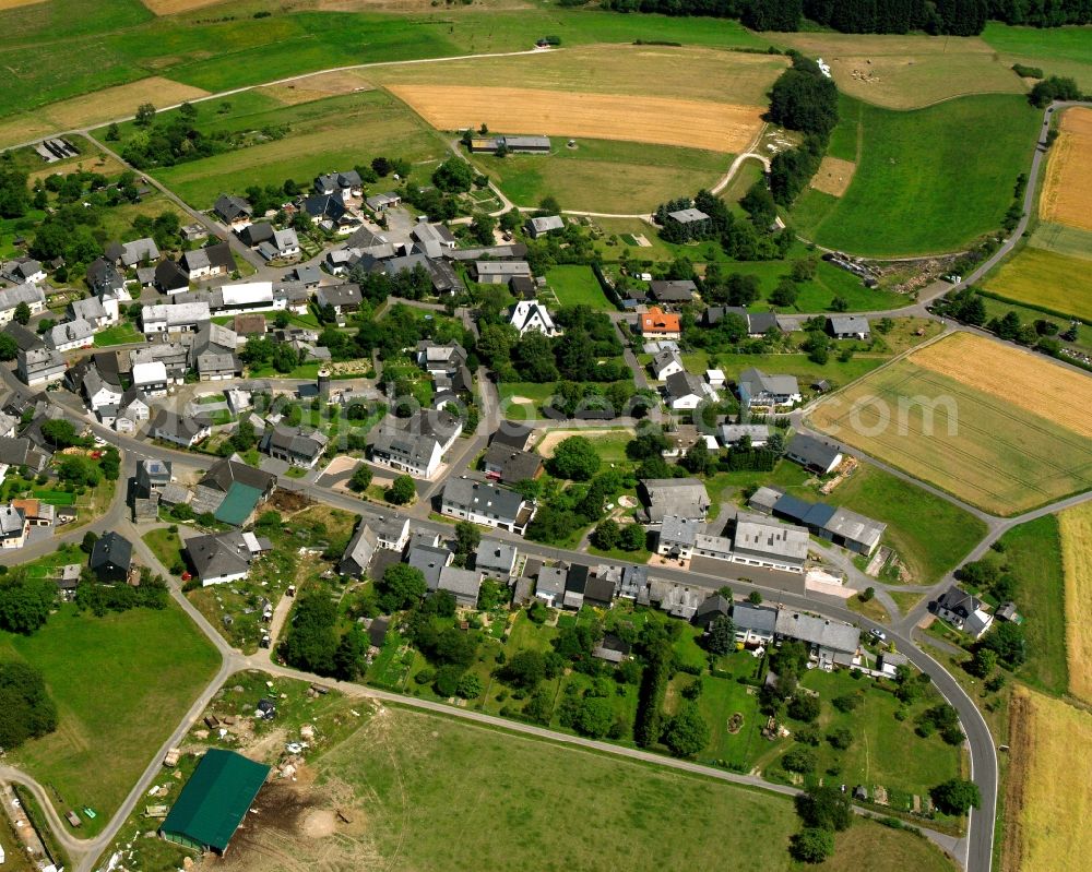 Aerial image Sulzbach - Agricultural land and field boundaries surround the settlement area of the village in Sulzbach in the state Rhineland-Palatinate, Germany