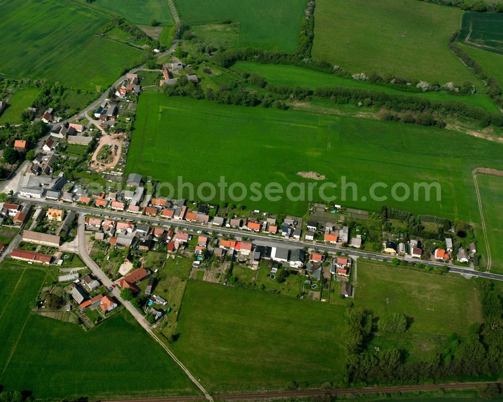 Zeppernick from the bird's eye view: Agricultural land and field boundaries surround the settlement area of the village in Zeppernick in the state Saxony-Anhalt, Germany