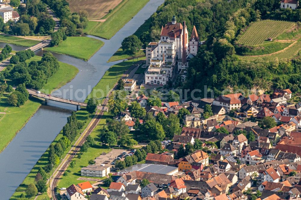 Aerial photograph Riegel am Kaiserstuhl - Village on the river bank areas of Elz in Riegel am Kaiserstuhl in the state Baden-Wurttemberg, Germany