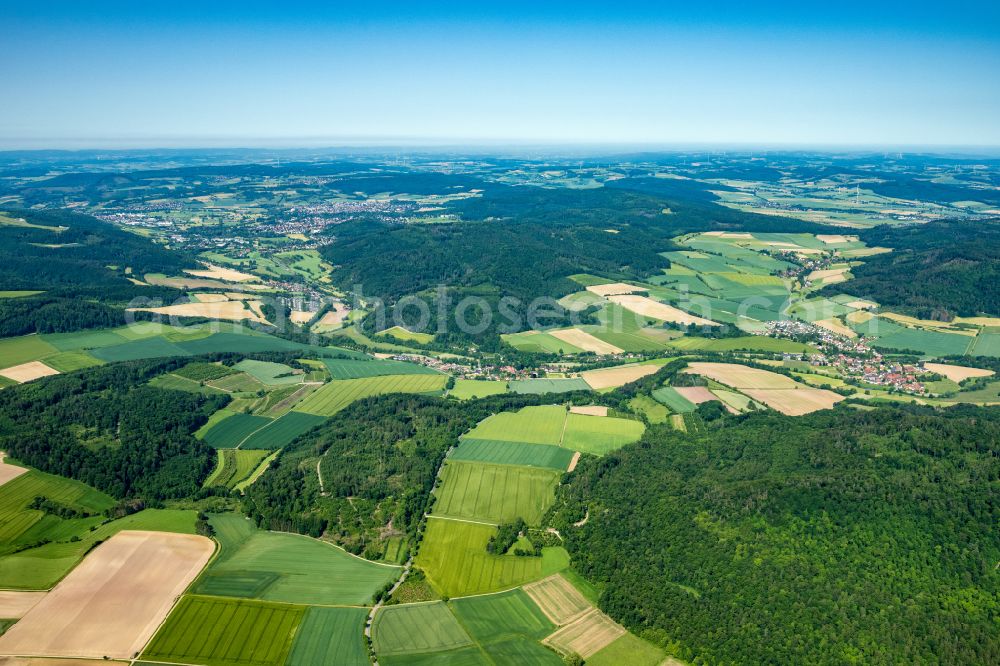 Welsede from the bird's eye view: Village on the river bank areas of Emmer in Welsede in the state Lower Saxony, Germany