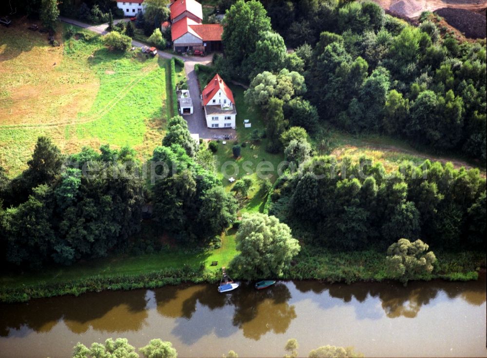 Aerial photograph Löwenau - Village on the river bank areas of Fulda in Loewenau in the state Lower Saxony, Germany